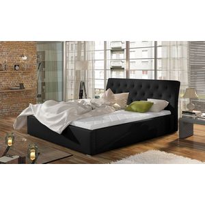 NABBI Monzo 180 čalúnená manželská posteľ s roštom čierna vyobraziť