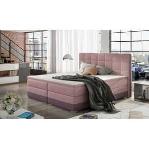NABBI Dalino 140 čalúnená manželská posteľ s úložným priestorom ružová / fialová vyobraziť
