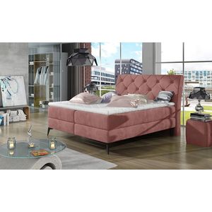 NABBI Lazio 160 čalúnená manželská posteľ s úložným priestorom ružová (Kronos 29) vyobraziť