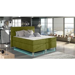 NABBI Avellino 180 čalúnená manželská posteľ s úložným priestorom zelená vyobraziť
