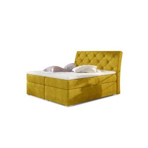 NABBI Beneto 140 čalúnená manželská posteľ s úložným priestorom žltá vyobraziť