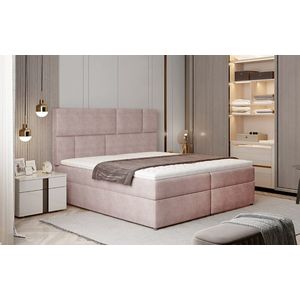 NABBI Ferine 165 čalúnená manželská posteľ s úložným priestorom ružová vyobraziť