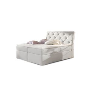 NABBI Beneto 140 čalúnená manželská posteľ s úložným priestorom biela vyobraziť