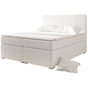 NABBI Anzia 140 čalúnená manželská posteľ s úložným priestorom biela vyobraziť