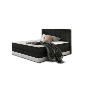 NABBI Dalino 180 čalúnená manželská posteľ s úložným priestorom čierna / biela vyobraziť