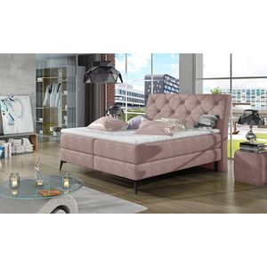 NABBI Lazio 160 čalúnená manželská posteľ s úložným priestorom ružová (Omega 91) vyobraziť