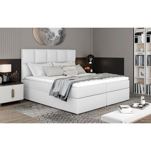 NABBI Grosio 185 čalúnená manželská posteľ s úložným priestorom biela vyobraziť