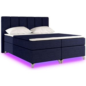 NABBI Barino 180 čalúnená manželská posteľ s úložným priestorom tmavomodrá vyobraziť