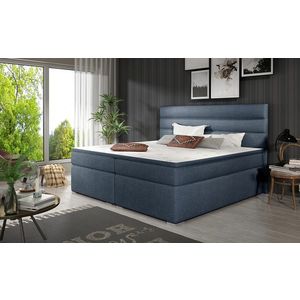 NABBI Spezia 140 čalúnená manželská posteľ s úložným priestorom modrá vyobraziť