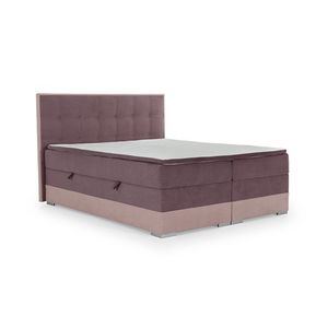 NABBI Dalino 140 čalúnená manželská posteľ s úložným priestorom fialová / ružová vyobraziť