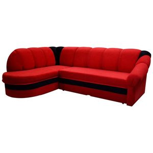 NABBI Belluno L rohová sedačka s rozkladom a úložným priestorom červená / čierna vyobraziť