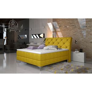 NABBI Amika 160 čalúnená manželská posteľ s úložným priestorom žltá vyobraziť