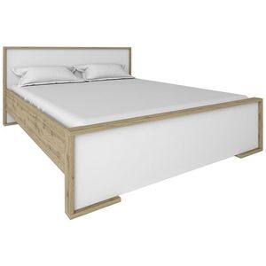 NABBI Finni 1600 manželská posteľ s roštom dub wotan / biela vyobraziť