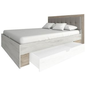 NABBI Malbo 160 manželská posteľ s roštom sivý dub craft / biely dub craft vyobraziť