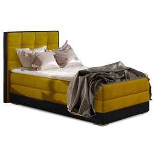 NABBI Alessandra 90 P čalúnená jednolôžková posteľ žltá / čierna vyobraziť
