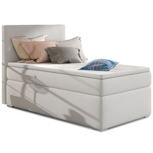 NABBI Rodrigo 90 L čalúnená jednolôžková posteľ s úložným priestorom biela vyobraziť