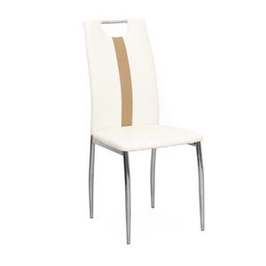 KONDELA Signa jedálenská stolička biela / béžová / chrómová vyobraziť