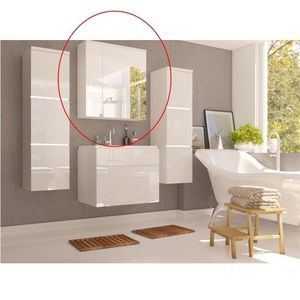 KONDELA Mason WH 14 kúpeľňová skrinka na stenu so zrkadlom biela vyobraziť