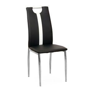 KONDELA Signa jedálenská stolička čierna / biela / chrómová vyobraziť