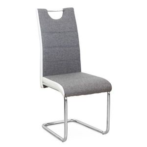 KONDELA Izma jedálenská stolička sivá / biela / chrómová vyobraziť