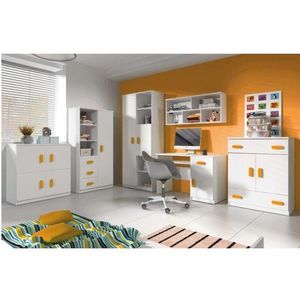 KONDELA Svend detská izba biela / oranžová vyobraziť