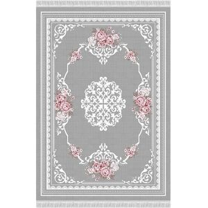 KONDELA Sedef Typ 2 koberec 80x150 cm sivá / vzor kvety vyobraziť