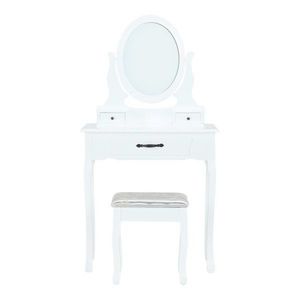 KONDELA Linet New toaletný stolík s taburetkou biela / strieborná / zlatá vyobraziť