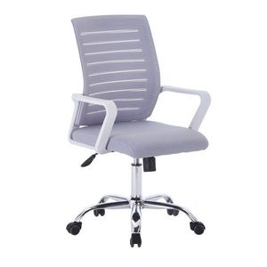 KONDELA Cage kancelárska stolička s podrúčkami sivá / biela / chróm vyobraziť