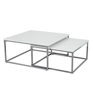 KONDELA Enisol konferenčný stolík (2 ks) biela / chróm vyobraziť