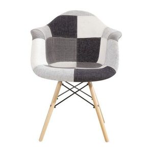 KONDELA Kubis New jedálenská stolička vzor patchwork / buk vyobraziť