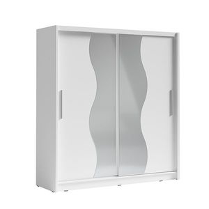 KONDELA Birgamo Typ 1 šatníková skriňa s posuvnými dverami biela vyobraziť