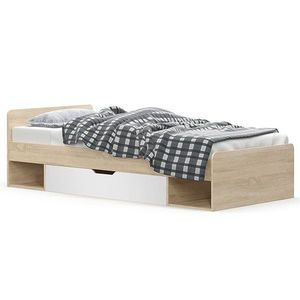 KONDELA Teyo 1S/90 jednolôžková posteľ s úložným priestorom dub sonoma / biela vyobraziť