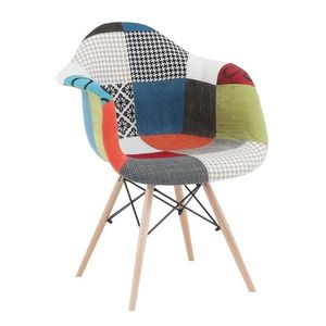 KONDELA Tobo 3 New jedálenská stolička vzor patchwork / buk vyobraziť
