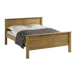 KONDELA Provo 180 drevená manželská posteľ s roštom dub vyobraziť