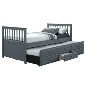 KONDELA Austin New 90 rozkladacia posteľ s prísteľkou sivá vyobraziť