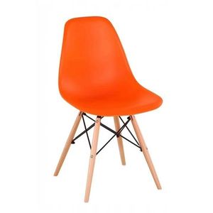 KONDELA Cinkla 3 New jedálenská stolička oranžová / buk vyobraziť
