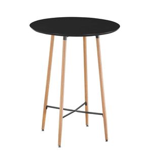 KONDELA Imam okrúhly barový stôl čierna / dub vyobraziť