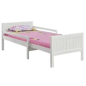 KONDELA Eunika jednolôžková posteľ s nastaviteľnou dĺžkou biela vyobraziť