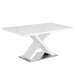 KONDELA Farnel jedálenský stôl biela / biely lesk vyobraziť