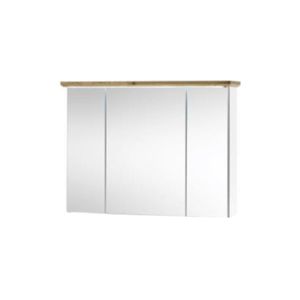 KONDELA Toskana kúpeľňová skrinka so zrkadlom biela / dub artisan vyobraziť