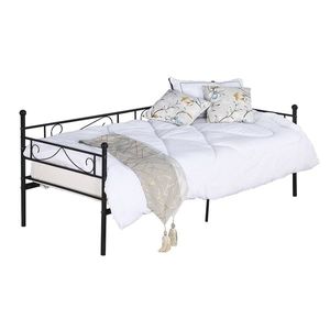 KONDELA Rozali kovová jednolôžková posteľ s roštom 90x200 cm čierna vyobraziť