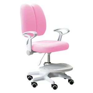 KONDELA Anais detská stolička s podnožkou a trakmi ružová / biela vyobraziť