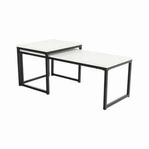 KONDELA Kastler New Typ 2 konferenčný stolík (2 ks) matná biela / čierna vyobraziť