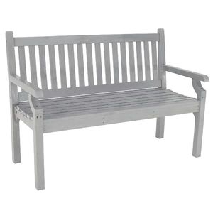 KONDELA Kolna drevená záhradná lavička 124 cm sivá vyobraziť