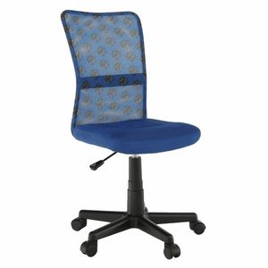 KONDELA Gofy detská stolička na kolieskach modrá / vzor / čierna vyobraziť