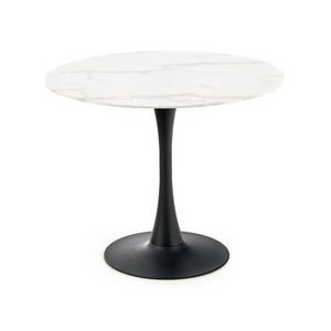 HALMAR Ambrosio okrúhly jedálenský stôl mramor / čierna vyobraziť