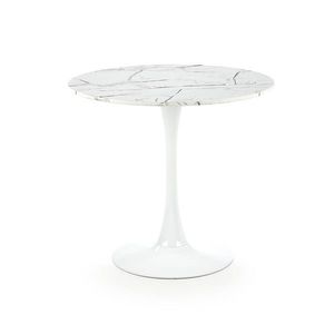 HALMAR Denver okrúhly jedálenský stôl biely mramor / biela vyobraziť
