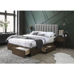 HALMAR Gorashi 160 manželská posteľ s roštom a úložným priestorom orech / sivá vyobraziť