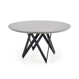 HALMAR Gustimo okrúhly jedálenský stôl sivý mramor / čierna vyobraziť
