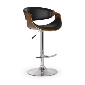 HALMAR H-100 barová stolička čierna / orech / chróm vyobraziť